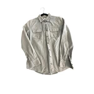 J. Crew Women's Green Military Army Cotton Chest Pockets Button Up Top Size